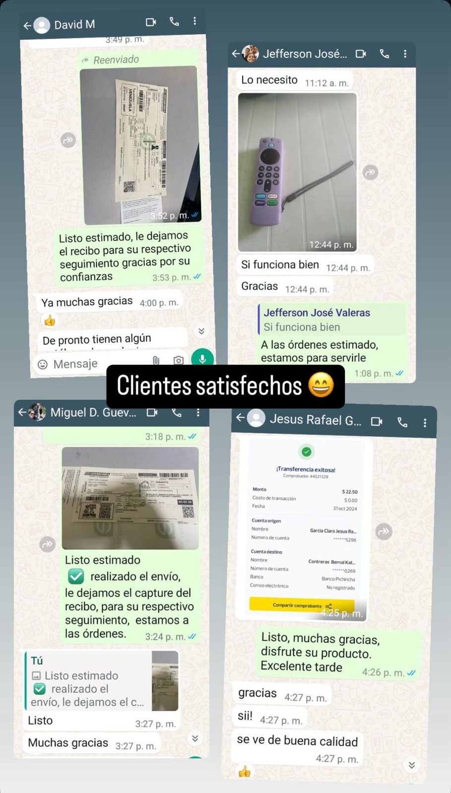 Chat de cliente satisfecho